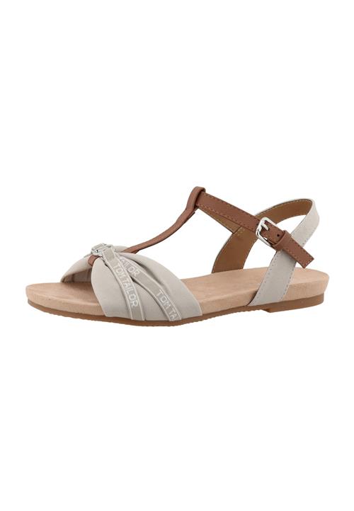 TOM TAILOR Sandaler med rem  beige / brun / hvid
