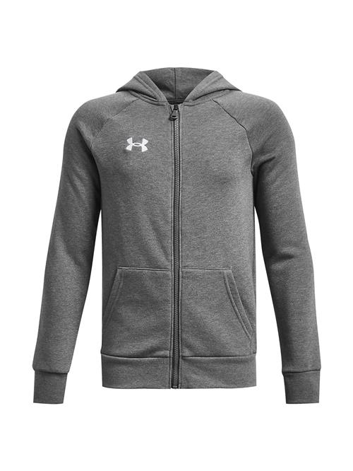 UNDER ARMOUR Sportssweatjakke 'Rival'  grå-meleret / hvid