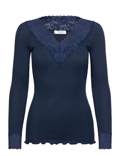 Rosemunde | Rwbernadine Organic Ls V-Neck Lace T-Shirt | M