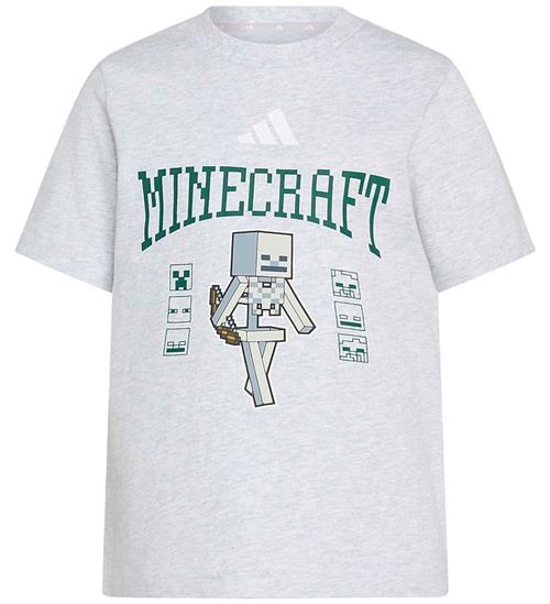 adidas Performance T-shirt - Light Grey Heather m. Minecraft