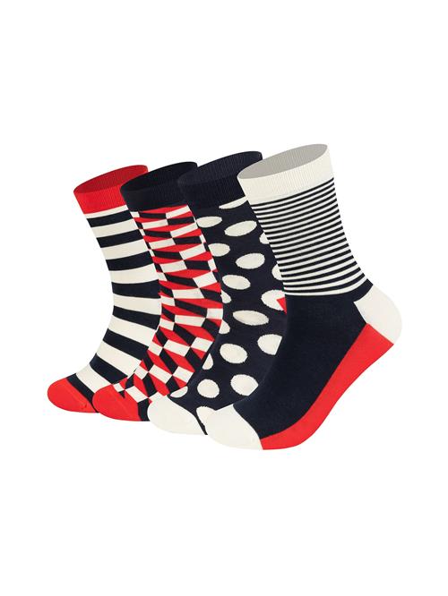 Happy Socks Sokker 'Classic Navy'  navy / rød / sort / hvid