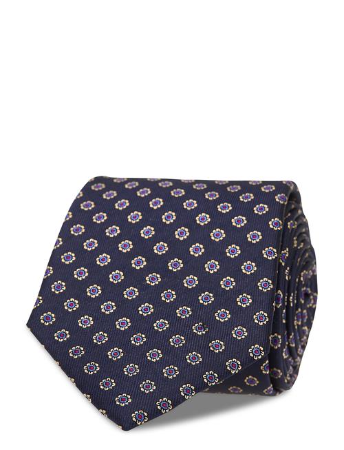 AN IVY | Navy Woven Flower Silk Tie | ONE SIZE