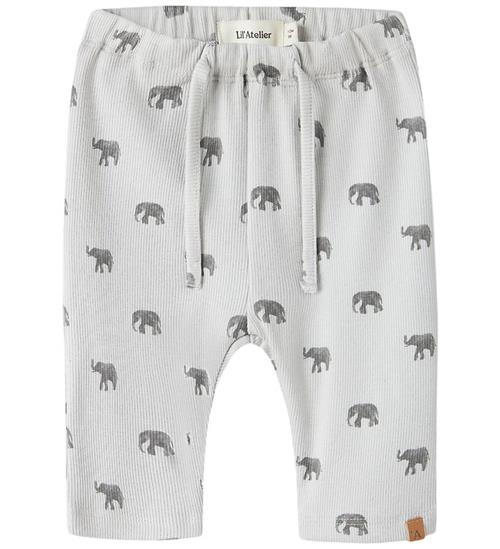 Lil' Atelier Bukser - Rib - NbmLavo - Glacier Gray/Elephant