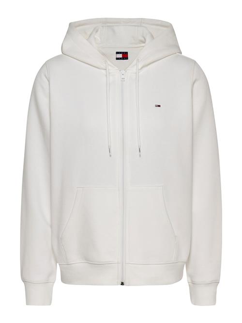 Tommy Jeans Sweatjakke 'Zip-thru Brushed Drawstring'  offwhite