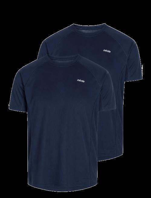 ZEBDIA | Men Sports T-Shirt/Chest Print 2-Pack | L