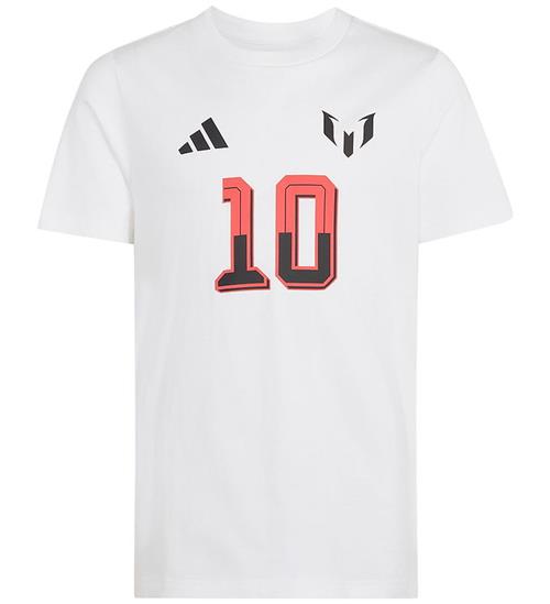 adidas Performance T-shirt - Messi - Hvid m. Print