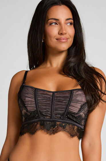 Hunkemöller Ikke-formstøbt longline bøjle-bh Cynthia Sort