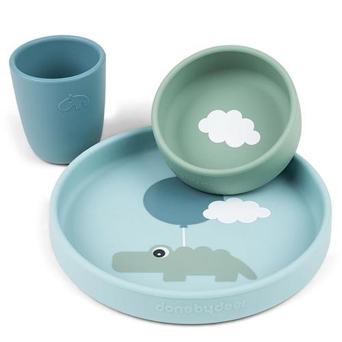 Done by Deer Happy Clouds Middagssæt Blå Blue-OS  Blå  One Size  Drenge, Piger