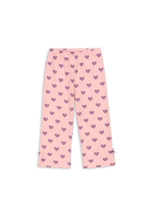 Konges Sløjd GOTS Drey Leggings Med Slids Hortensia Coeur  Hortensia Coeur 12 months  Lyserød  12 måneder  Piger