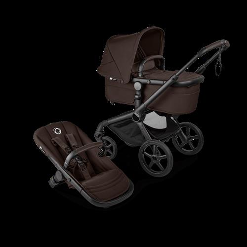 Bugaboo Fox 5 Renew Complete Vugge Og Sæde Klapvogn Black Cocoa Brown Black Cocoa Brown One Size  Brun  One Size  Drenge, Piger