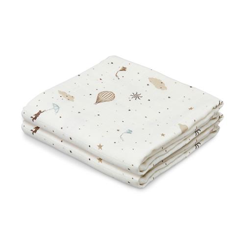 Cam Cam GOTS Muslin-klud, 2-pak Dreamland  Dreamland-OS  Blå  One Size From Newborn Drenge, Piger