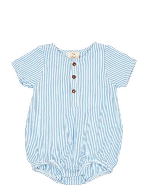 Copenhagen Colors | Seersucker Romper W. Sleeves | 80