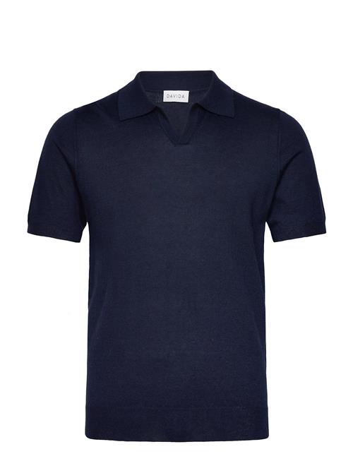 Davida Cashmere | Man Fine Knit Open Collar T-Shirt | XXL