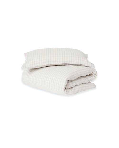 garbo&friends Muslin Sengesæt Junior Gingham Sky Blue  Gingham Sky Blue One Size  Blå  One Size  Drenge, Piger