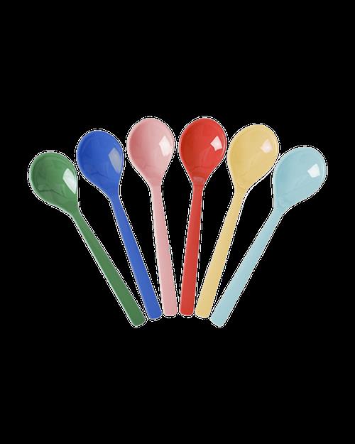 RICE Sæt Med 6 Teskeer I Melamin Multicolor  Multicolor One Size  Rød  One Size  Drenge, Piger