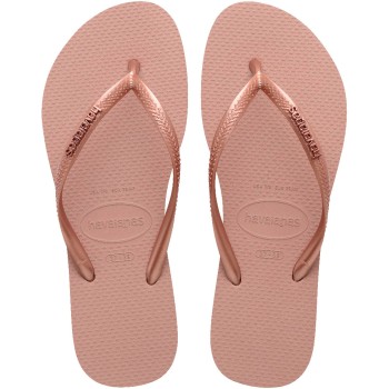 Havaianas Slim Logo Metallic Lyserosa Str 43/44 Dame