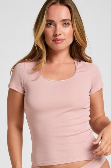 Hunkemöller Basic Top med Korte Ærmer Lyserød