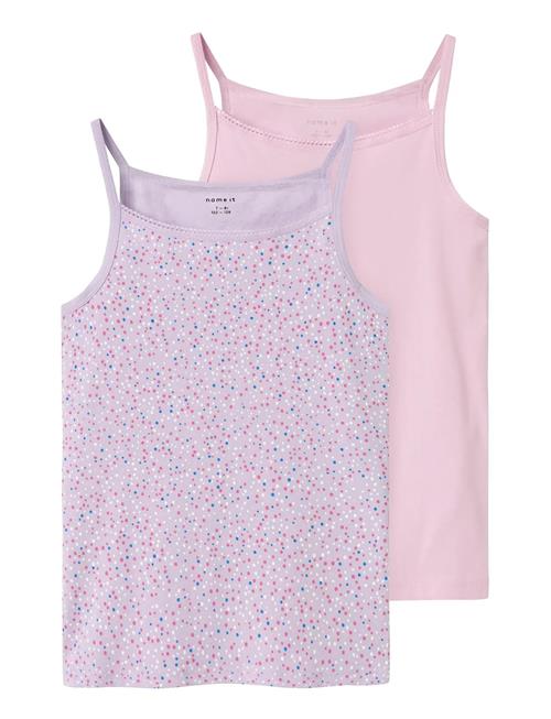 name it | Nkfstrap Top 2P Pastel Lilac Dot Noos | 146-152