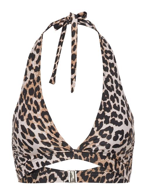 GANNI | Recycled Core Printed Halterneck Bikini Top | 36