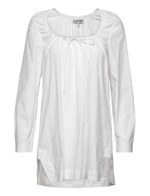 GANNI | Cotton Poplin Square-Neck Mini Dress | 36