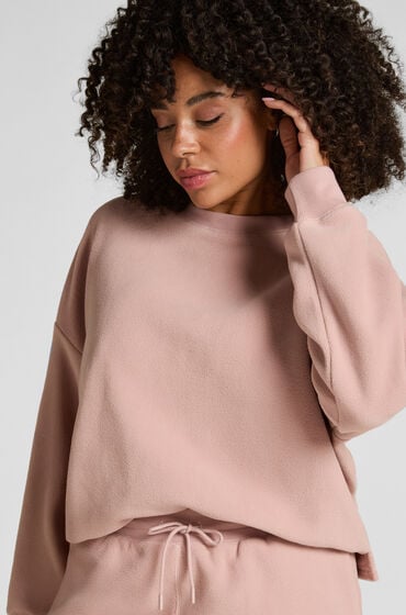 Hunkemöller Top Sporty Fleece Lyserød