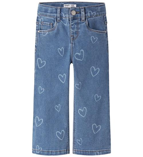 Name It Jeans - Wide - NmfRose - Medium Blue Denim/Hearts
