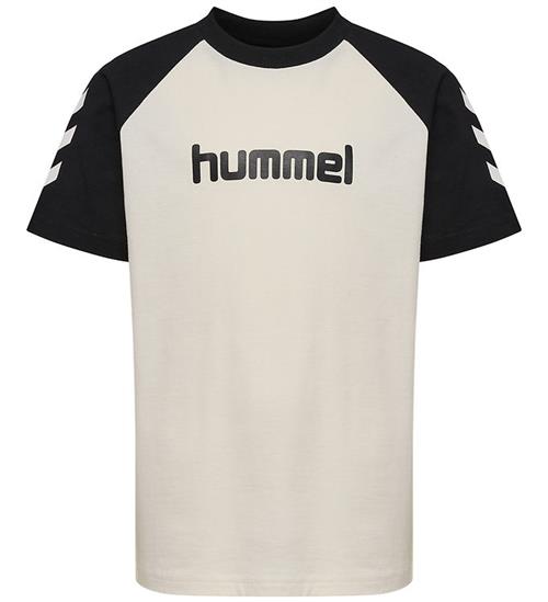 Hummel T-shirt - HmlJr Logo - Marshmallow/Sort