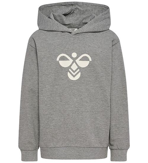 Hummel Hættetrøje - hmlJR Reg Tukas - Gråmeleret m. Logo