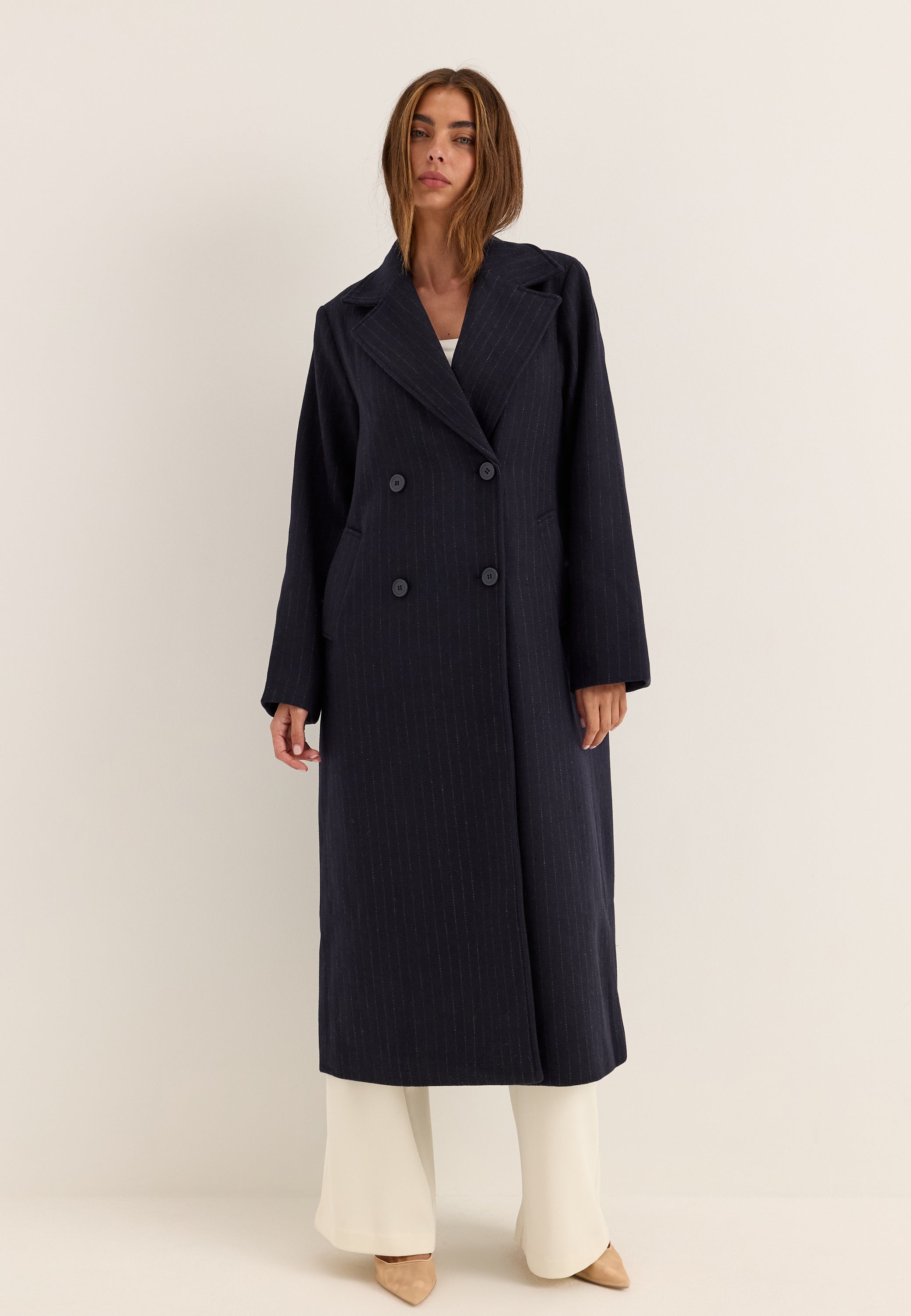 BUBBLEROOM Straight Wool Blend Coat