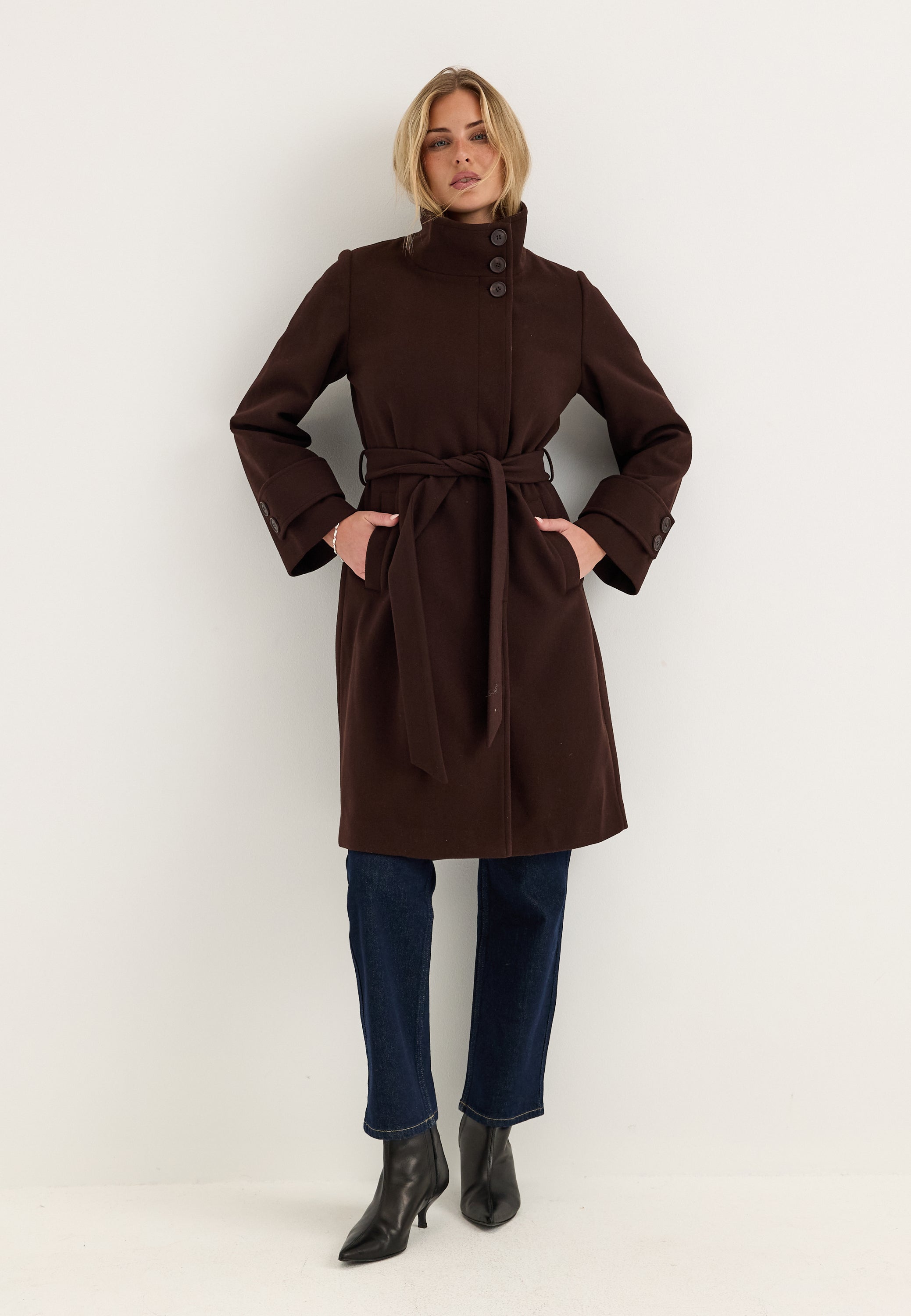 BUBBLEROOM High Neck Midi Coat