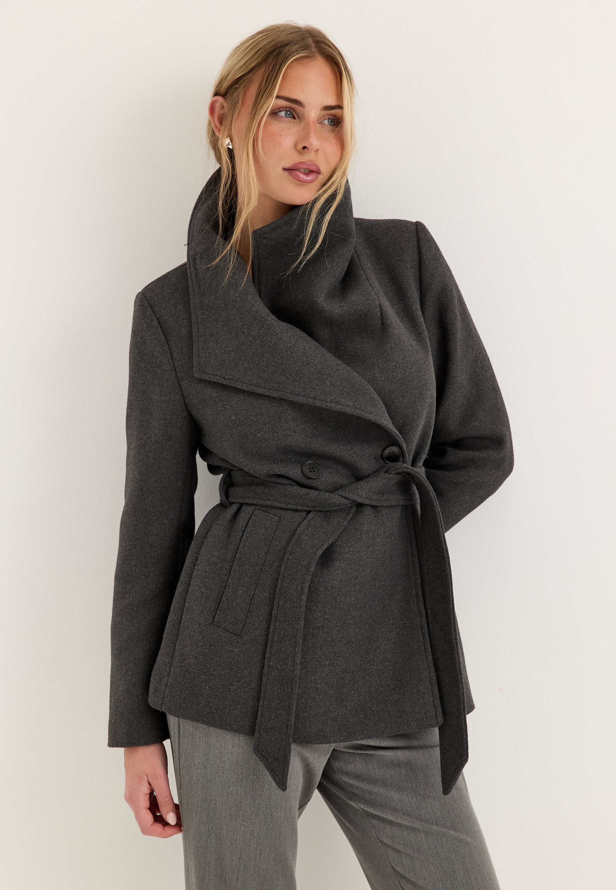 BUBBLEROOM Short Wool Blend Coat