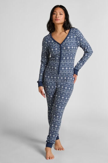 Hunkemöller Fairisle Onesie-jumpsuit jersey Blå
