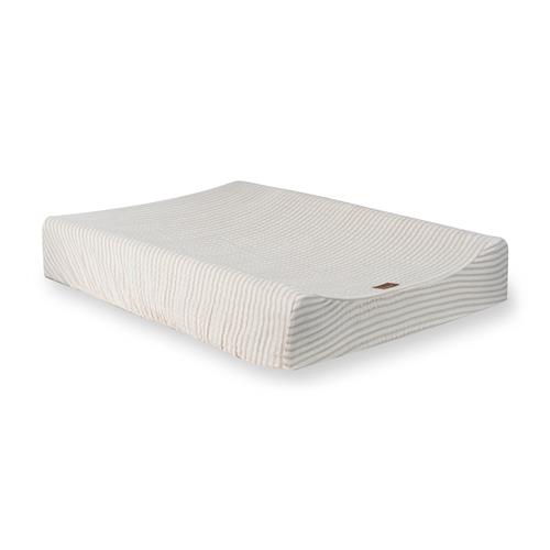 Quax Overtræk Til Pusleunderlag I Musselin Stripe Beige White  Stripe Beige White  One Size  Beige  One Size  Drenge, Piger