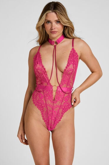 Hunkemöller Private body åbent skridt Brandy Lyserød