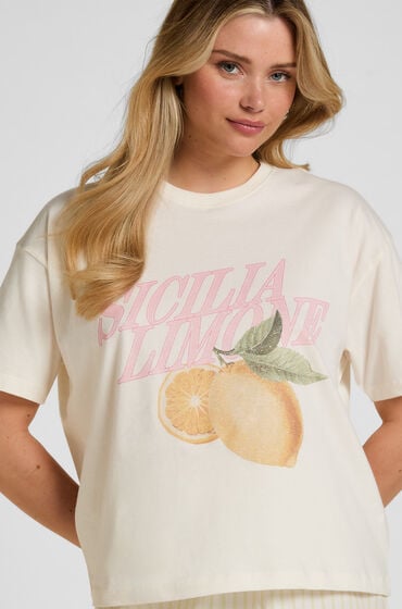 Hunkemöller T-shirt med Print Hvid