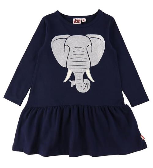 DYR Kjole - Zanzi - Navy Glitter m. Elefant