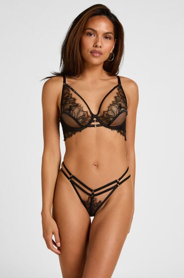 Hunkemöller Highleg Thong Bea Sort
