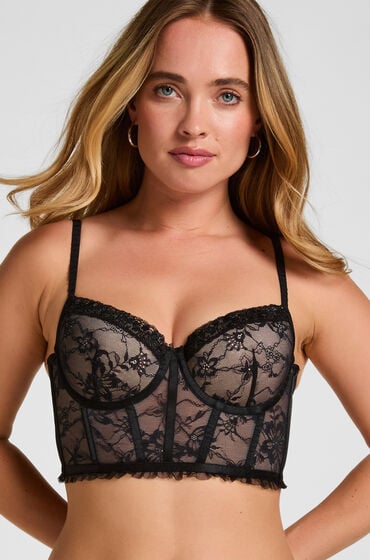 Hunkemöller Polstret BH Med Bøjle Og Lang Linje Felicity Sort