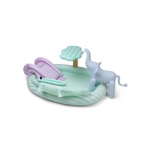 Swim Essentials Børnebassin Med Rutsjebane Safari Adventure  Safari Adventure  One Size  Grøn  One Size 3+ Years Drenge, Piger