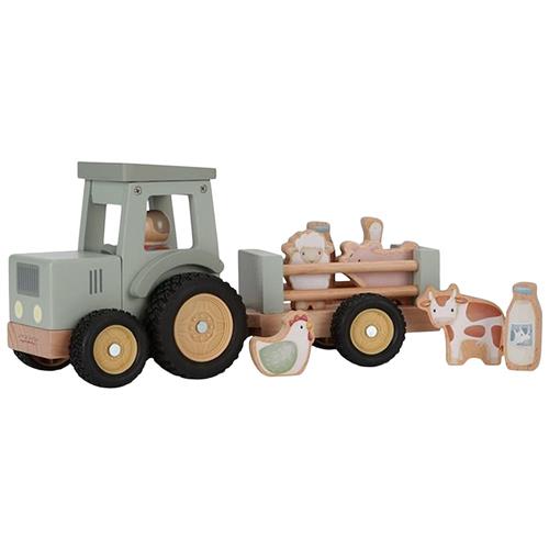 Little Dutch Traktor Med Påhængsvogn Og Bondegårdsdyr Little Farm  Green-One Size  Grøn  One Size  Drenge, Piger