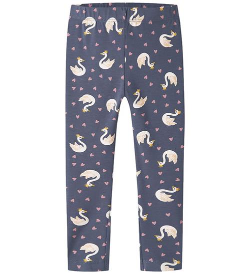 Name It Leggings - NmfVivian - AOP - Vintage Indigo/Swan Princes