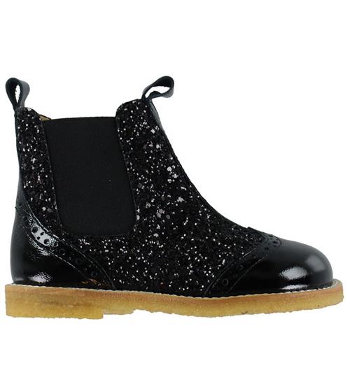 Angulus Støvler - Black/Black Glitter/Black Elastic