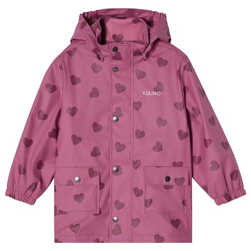 Kuling Orust Foret Regnfrakke Mauve Hearts  Mauve Hearts-110/116 cm  Lyserød  110/116 cm  Drenge, Piger