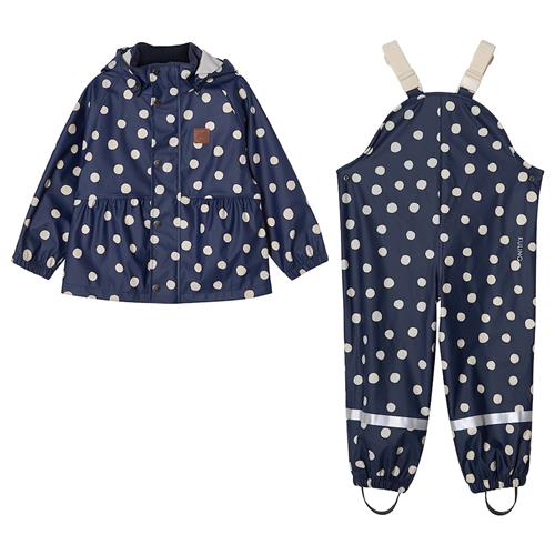 Kuling Toulouse Uforet Regnsæt Navy Polka Dots  Navy Polka Dots-98/104 cm  Marineblå  98/104 cm  Piger