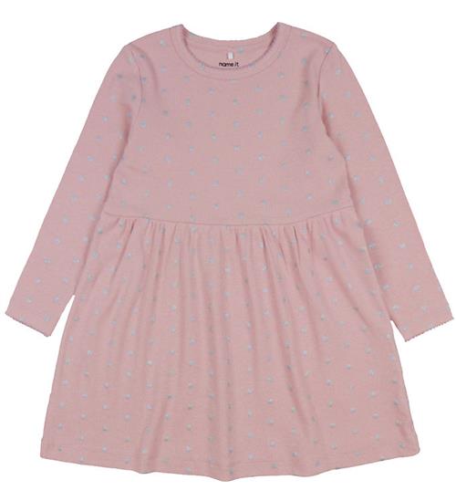 Name It Kjole - Rib/Modal - NmfLona - Violet Ice m. Sølvprikker