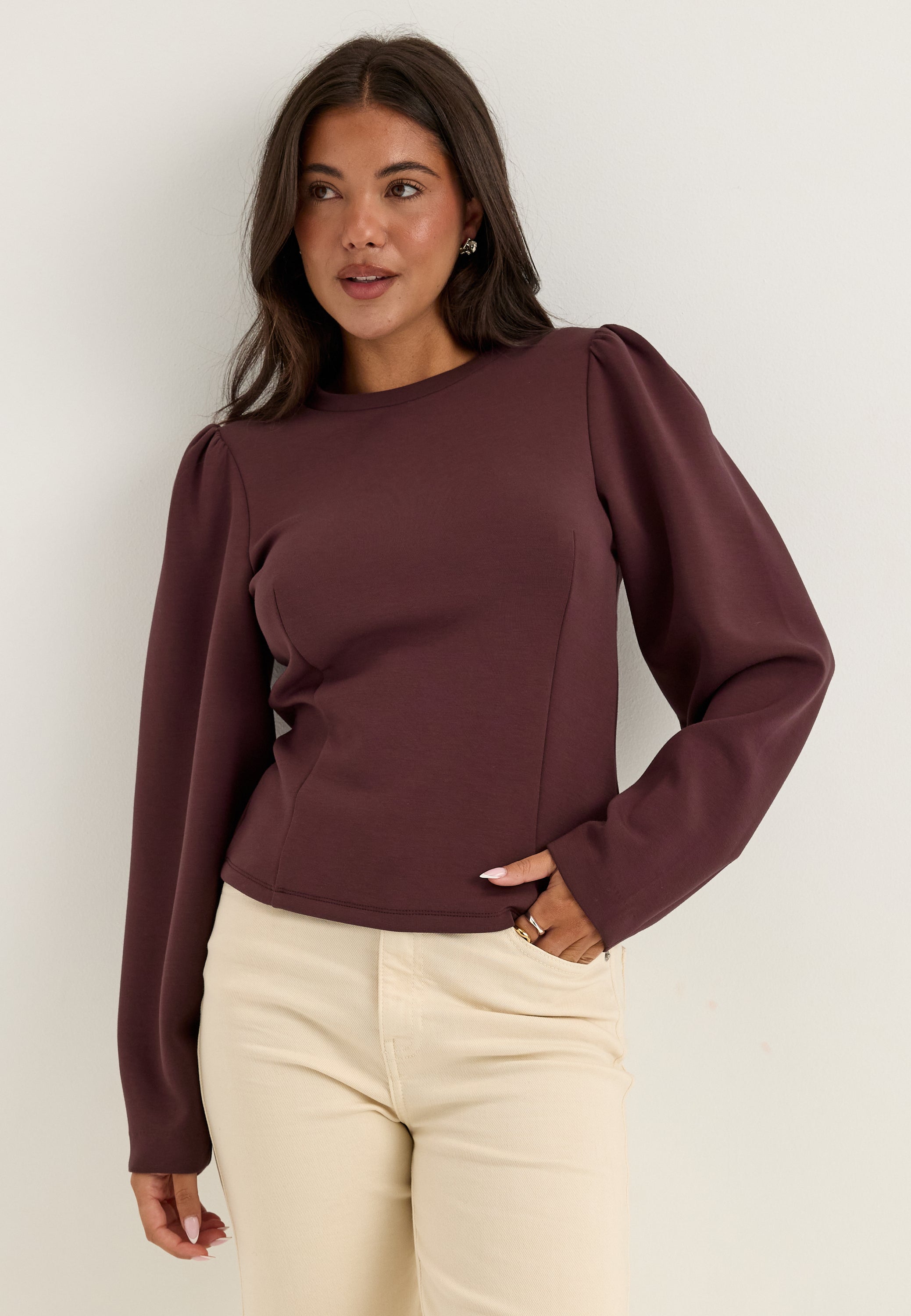 BUBBLEROOM Shaped Puff Sleeve Top