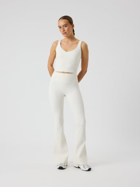 Björn Borg Studio Ribbed Flare Tights Regular Hvid, M