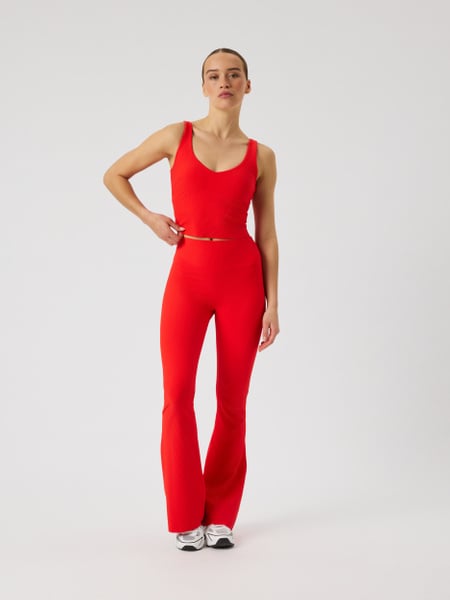 Björn Borg Studio Ribbed Flare Tights Regular Rød, XS