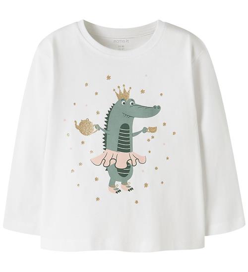 Name It Bluse - NmfVeen - Bright White/Dino Princess