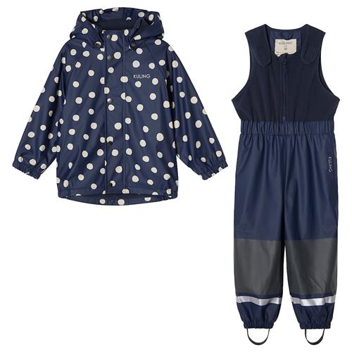 Kuling Ottawa Foret Regnsæt Navy Polka Dots  Navy Polka Dots-98/104 cm  Marineblå  98/104 cm  Drenge, Piger